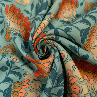 ikat-e-m-diterran-e-tissu-viscose-floral-bleu-lagon image 3