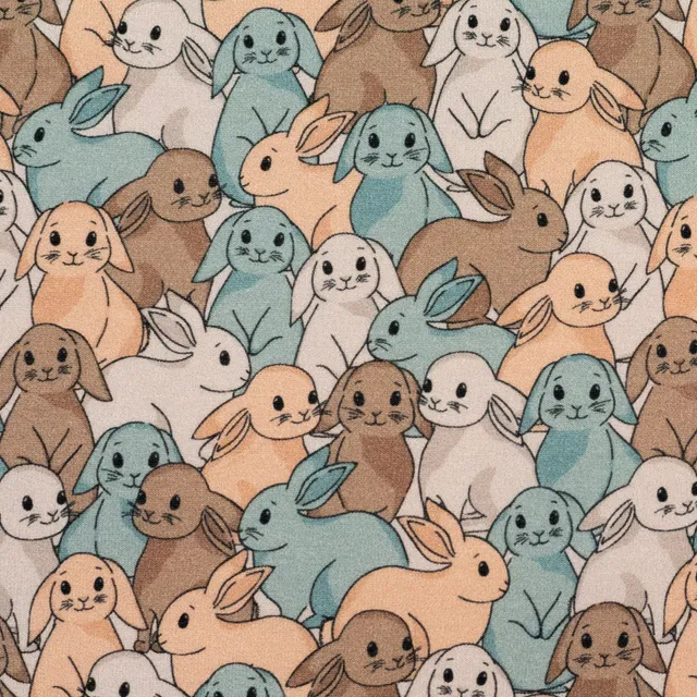 ikat-e-french-terry-organic-stretch-crazy-bunnies image 1